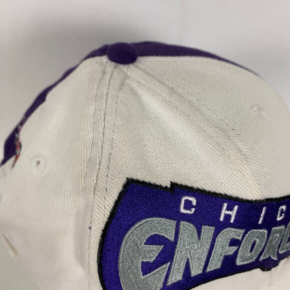 Vintage XFL Chicago Enforcers Hat Football Purple White Adjustable Baseball Cap - Picture 6 of 11